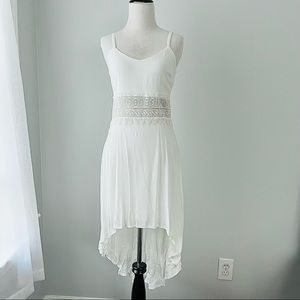 NASTY GAL Long Weekend Dress White Lace High low